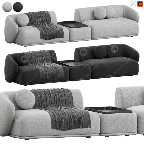 Диван Meridiani Rene Set 3 3D модель