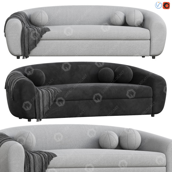 Sofa Dolce Boucle 3-Seater 3D-Modell