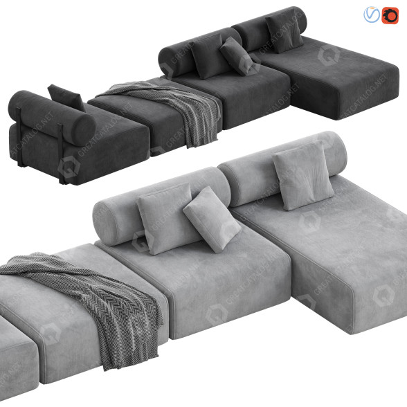 Sofa 1stDibs Contemporary Modular System 3D-Modell