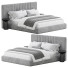 Lit et tables de chevet Audraya Upholstered - 3dcloudd