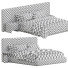 Lit et tables de chevet Audraya Upholstered - 3dcloudd