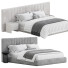 Lit et tables de chevet Audraya Upholstered - 3dcloudd