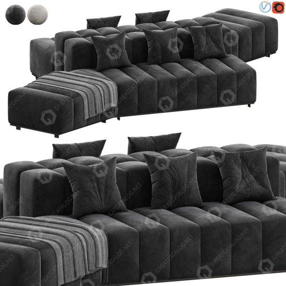 Диван Minotti Freeman Lounge 3D модель