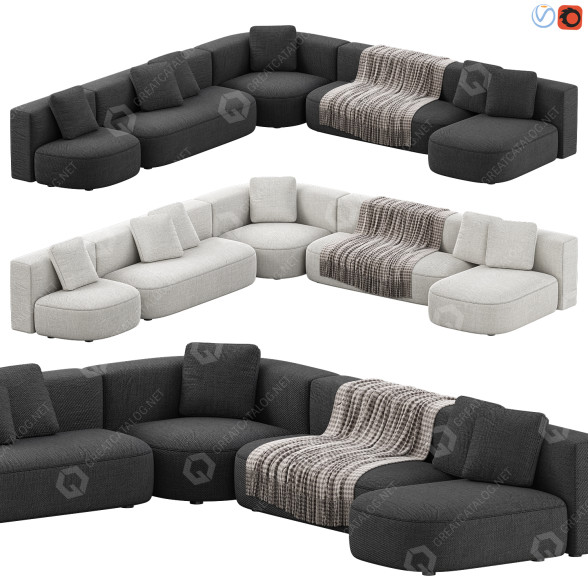 Sofa Cappellini Litos 3D-Modell