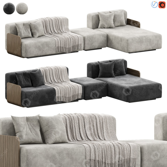 Sofa Prostoria Klaster 3D model