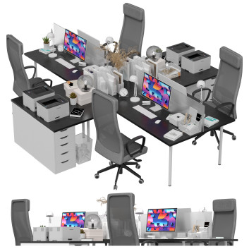 Espacio de trabajo IKEA Office 13 Modelo 3D