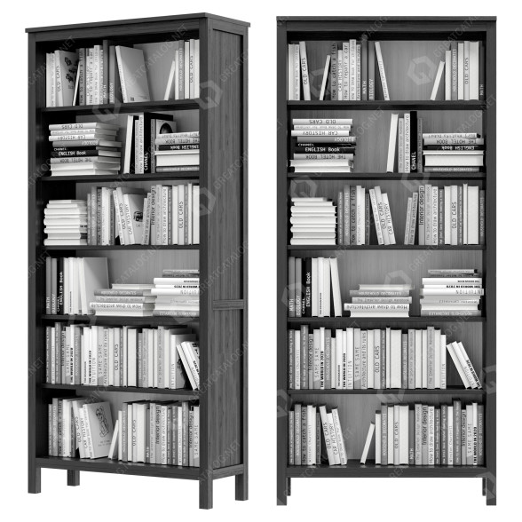 Rack and Books IKEA Hemnes 3D model