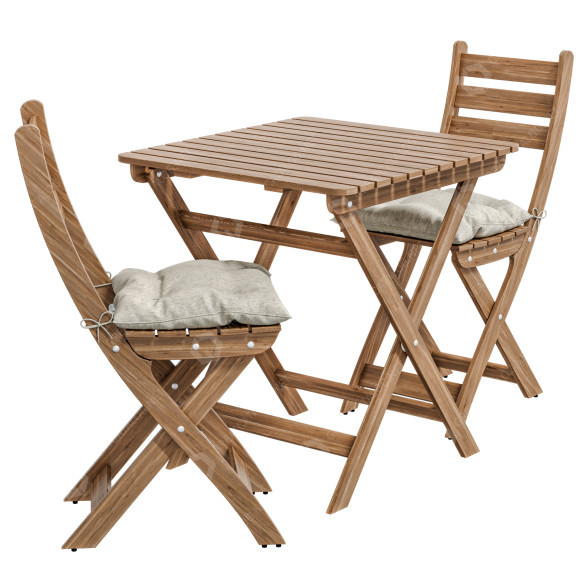 Table and Chairs IKEA Askholmen Outdoor 2 Seats 3D model