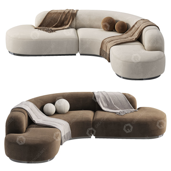 Sofá Eichholtz Bjorn Boucle Sand Modelo 3D