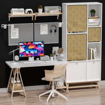 Espace de travail IKEA Office Workplace 17 Modèle 3D