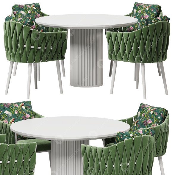 Table et chaises PN Home Roma Lux Velvet modèle 3D