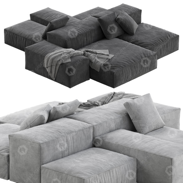 Sofa Living Divani Extrasoft 3D-Modell