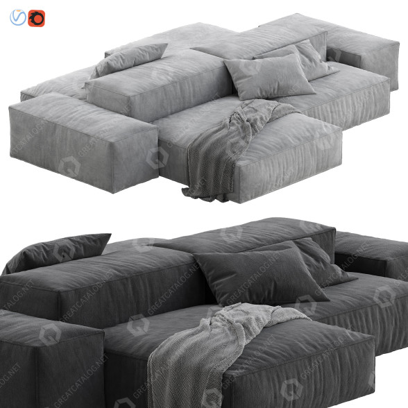 Sofa Living Divani Extrasoft Set 4 model 3D