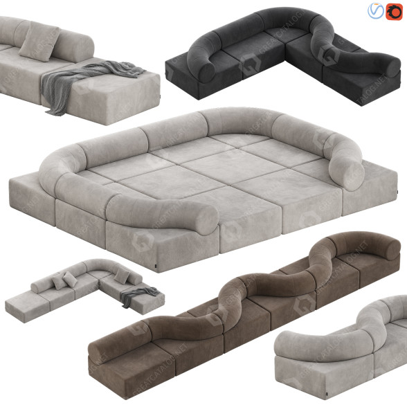 Sofa Derlot Pipeline 3D model
