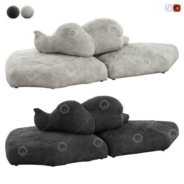 Sofa Edra Pack Black Bear Landscape 3D-Modell