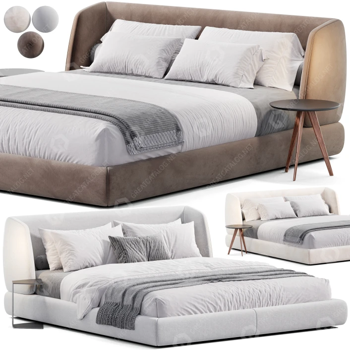 3D model Bed and Bedside Tables Salone del Mobile Milano Virgin