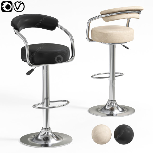 Барний стілець Saturn Velour 3D модель