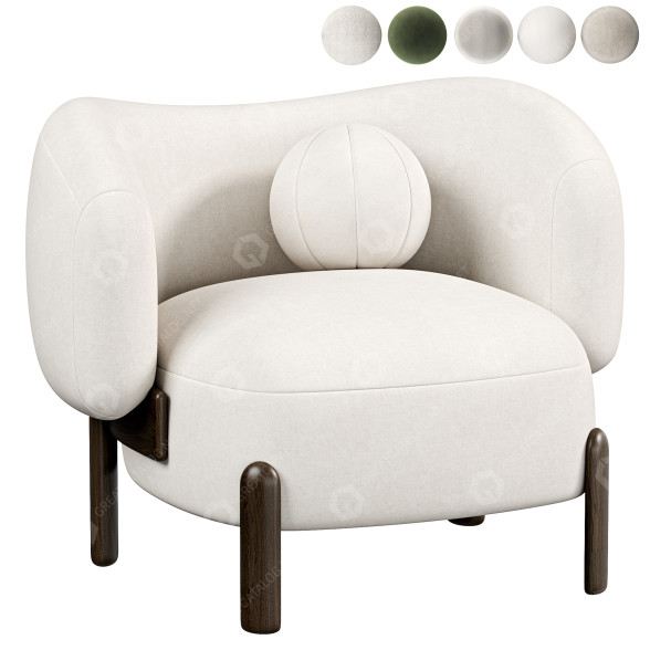 Armchair Philippe Hurel Moon 3D model