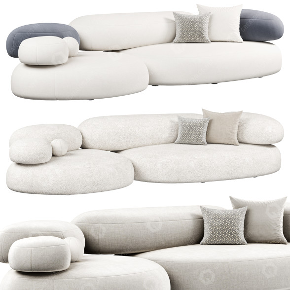Диван Moroso Pebble Rubble 3D модель