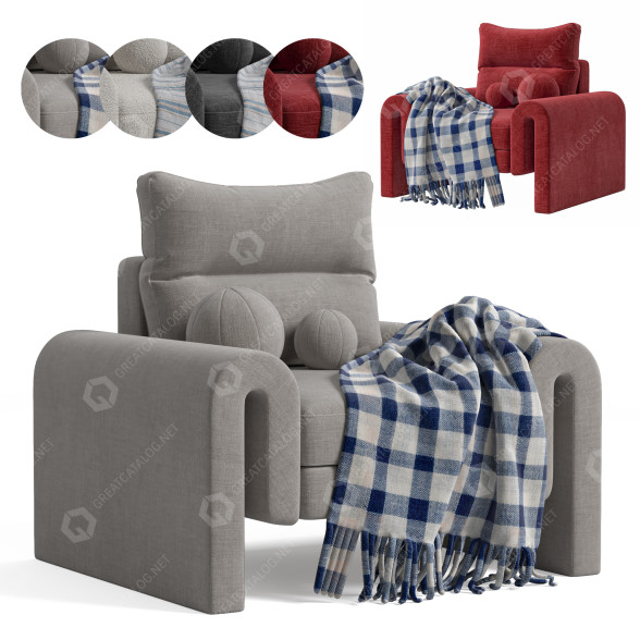 Armchair Lucia Boucle 3D model