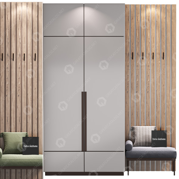Hallway Set 01 3D model