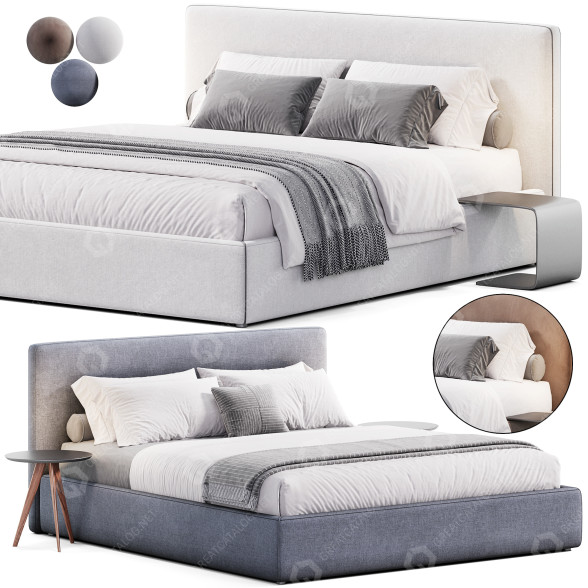 Beds and Bedside Tables Bodema Squared Headboard New Alicante 3D model