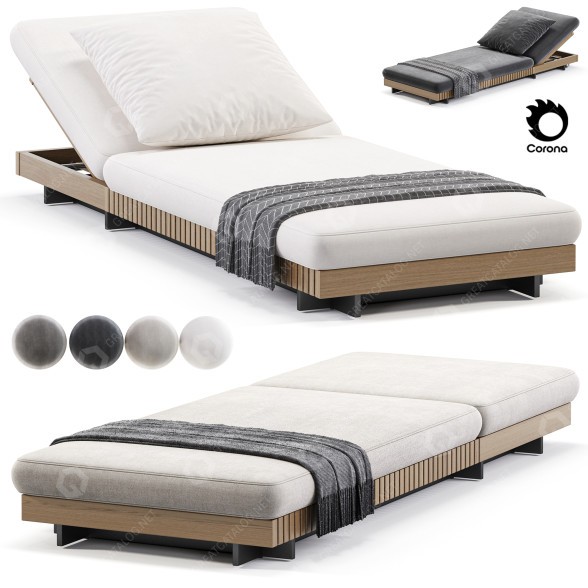 Chaise Longue Restoration Hardware Caicos modèle 3D