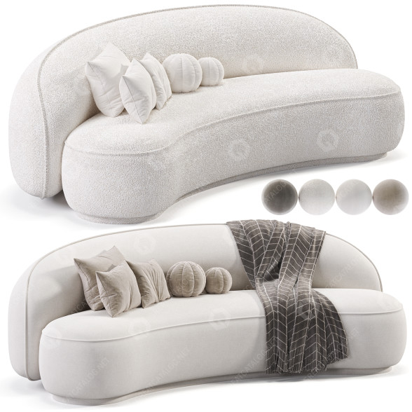 Sofá Homary Modern Leather Upholstered Modelo 3D