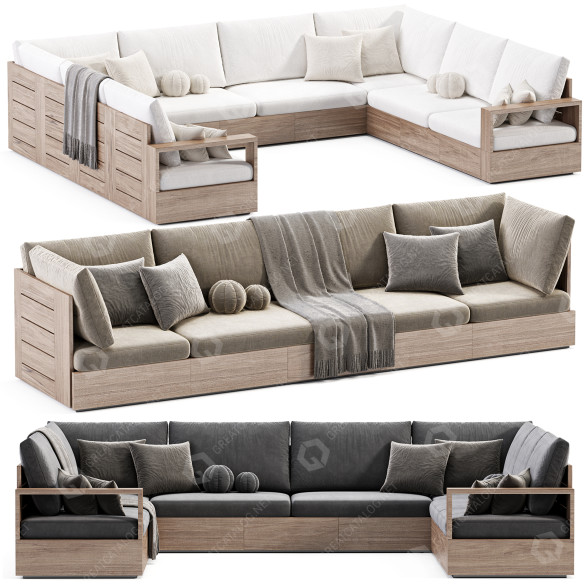 Sofas Restoration Hardware Paloma Teak 3D model