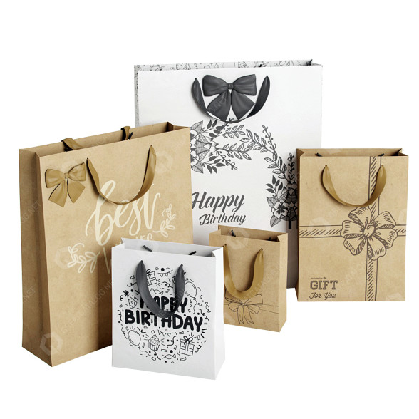 Паперові пакети Set 7 Happy Birthday 3D модель