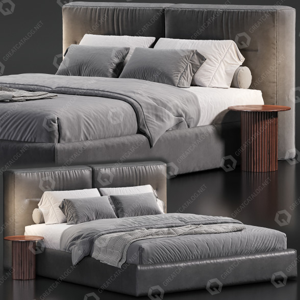 Bed and Bedside Tables Bodema Dallas 3D model GreatCatalog 30757