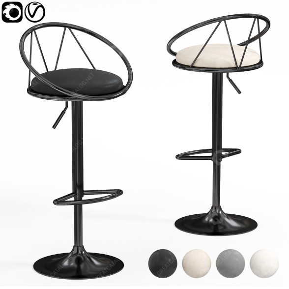 Taburete de bar Homary Modern PU Modelo 3D