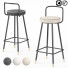 Taburete de bar Homary Modern Dark Gray Metal - Sabirjanov