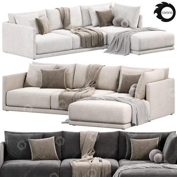 Sofa West Elm Build Your Own 3D model