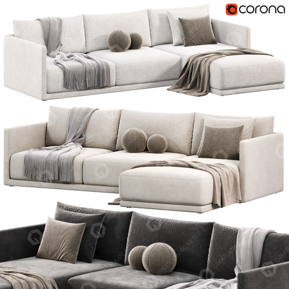 Canapé West Elm Build Your Own modèle 3D