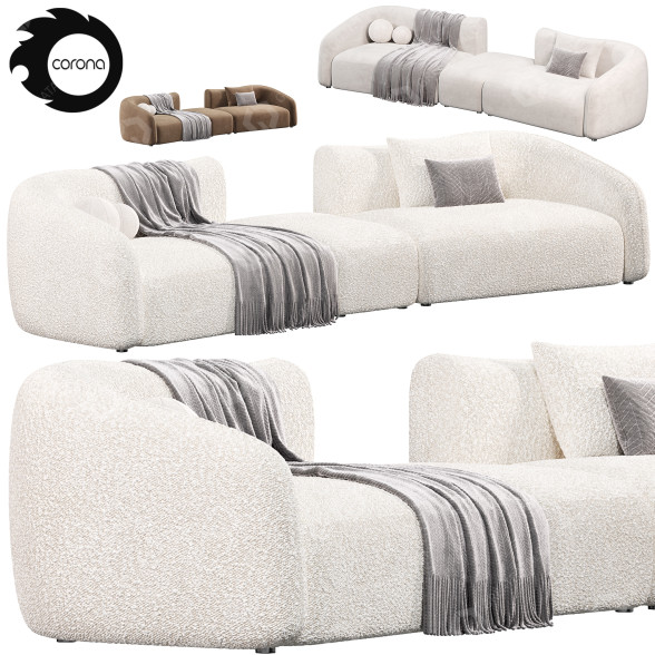 Sofá Cadde Yildiz Puffy Puffy Quadruple Modelo 3D