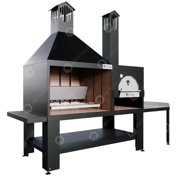 Grill Vulcano Fire Combined Black model 3D