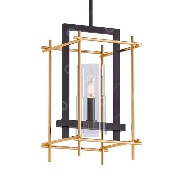 Pendant Lamp Brass Glass 3D model