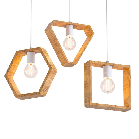 Pendelleuchten Warmly Geometric Hanging Wooden 3D-Modell