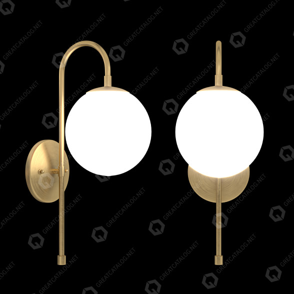 Lámpara de pared Globe Sconce Fixture Postmodern Modelo 3D