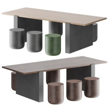 Table et chaises Cimento Accademia