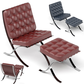 Крісло та пуф Knoll Barcelona Relax in 2 Colors