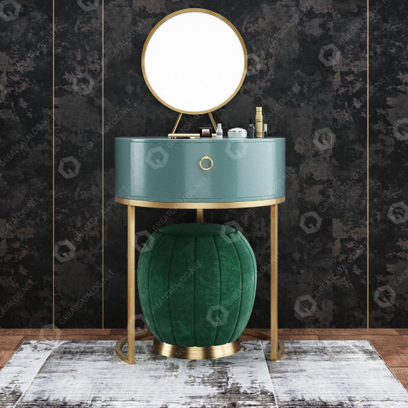 Туалетний столик та пуф Modern Interior Set 380 3D модель