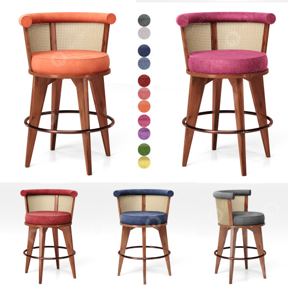 Barhocker Velvet by Wood Tailors Club 3D-Modell