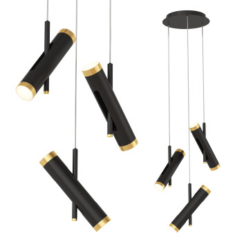 Lampa wisząca  Rainer Trio Black Model 3D