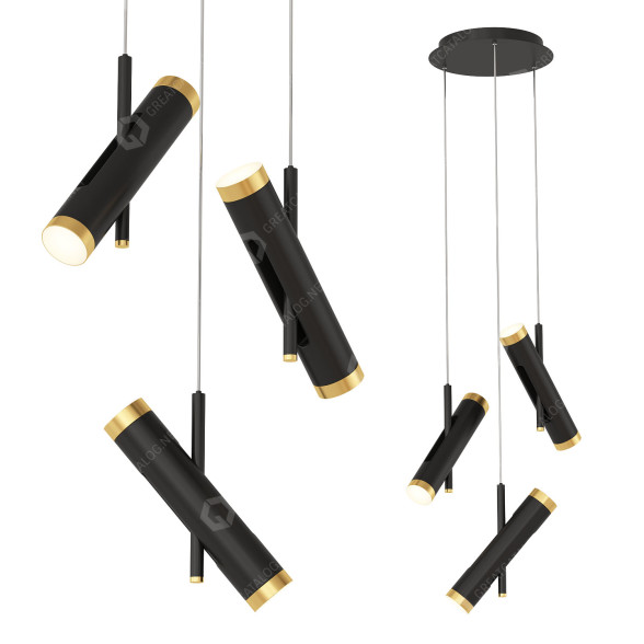 Lampa wisząca Rainer Trio Black model 3D