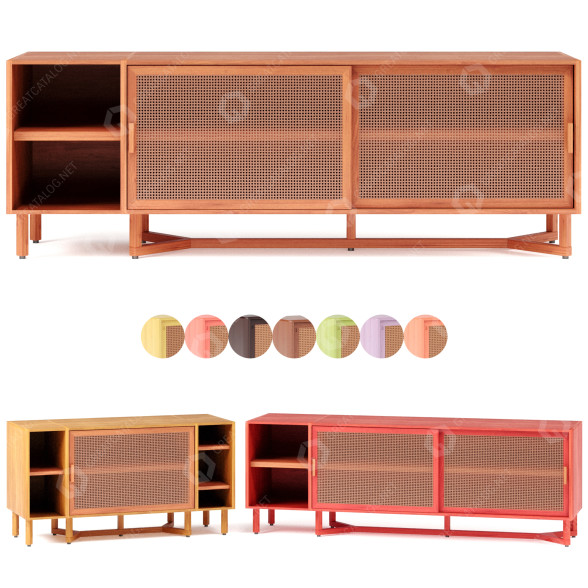 Комод Sidebar No4 with Drawers By Adjustable Color 3D модель