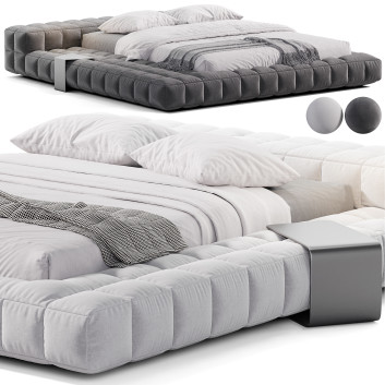 Bed and Bedside Tables  Bonaldo Squaring 3D model