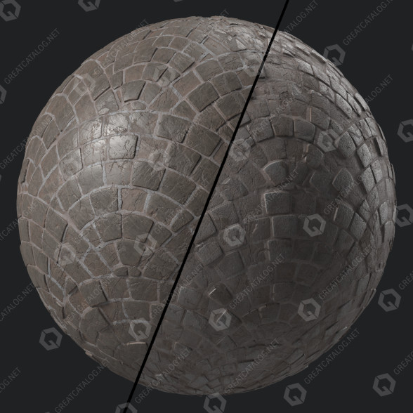 Бруківка Pavement Materials 44 Eurofan Sbsar Pbr 4k Seamless 3D модель