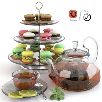 Солодощі Tea Set with Macarons